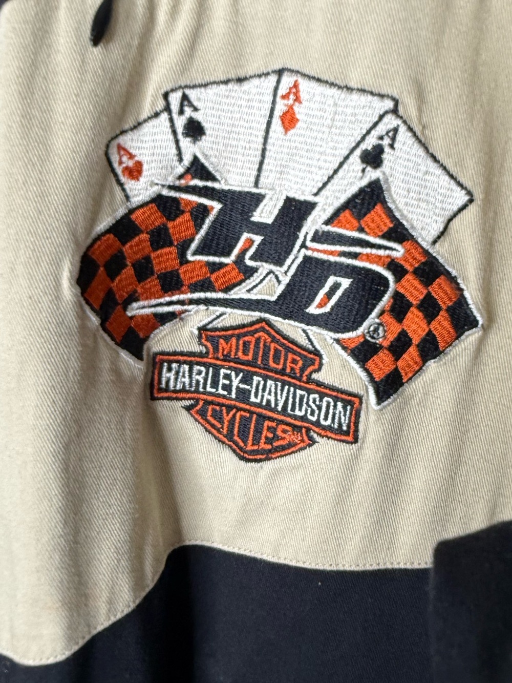 Harley-Davidson Black & Cream Aces Racing Patch Shirt Jacket